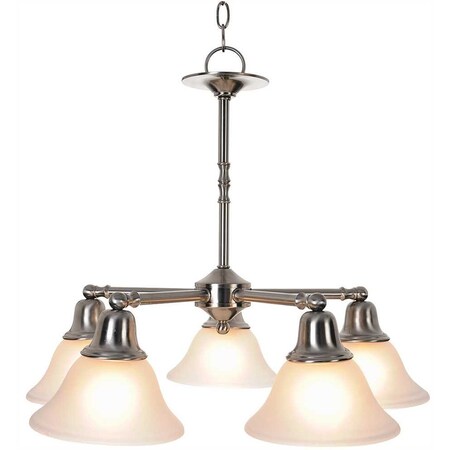 Monument 5-Light Brushed Nickel Chandelier with Frosted Glass 617259